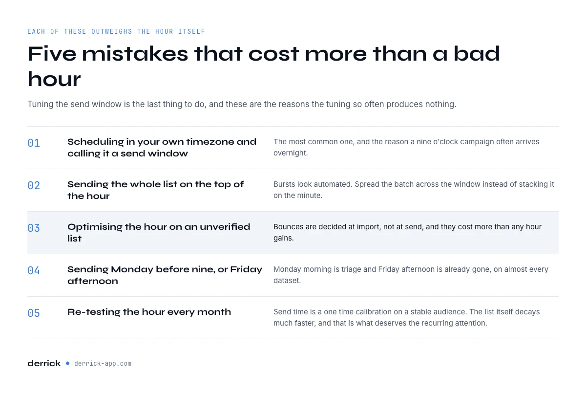 Five mistakes that cost more than the wrong time to send cold emails
