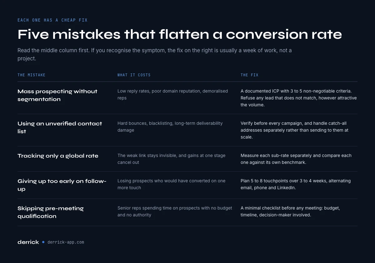 Mistakes that kill a B2B conversion rate and how to fix them