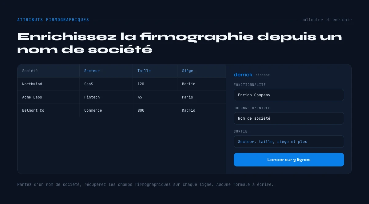 enrichir les données firmographiques d'une liste d'entreprises